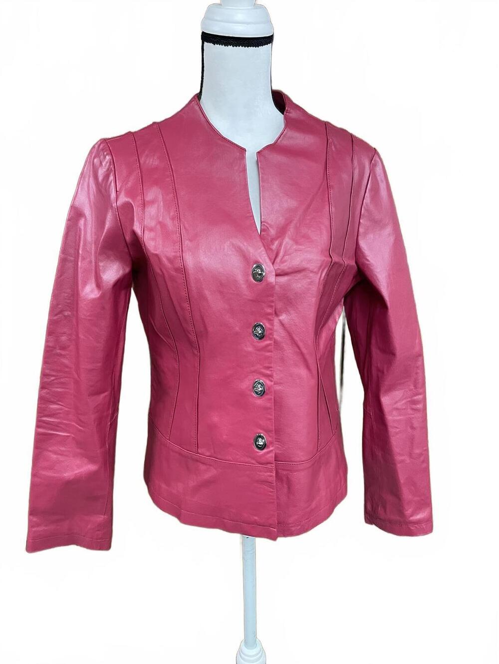 Metrostyle red leather jacket size 12